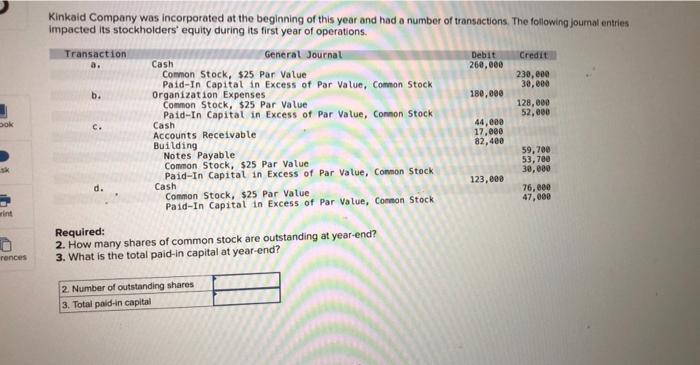 [The following information applies to the questions displayed below.) The stockholders' equity