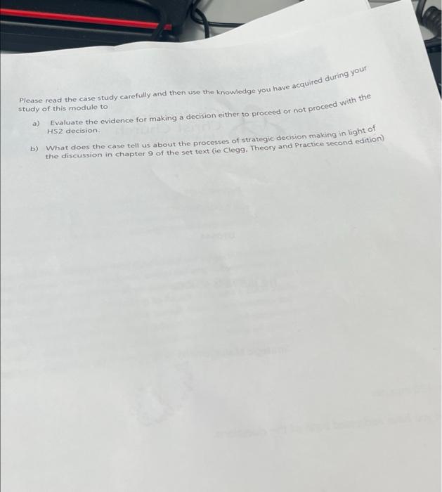  Please read the case study carefully and then use the knowledge