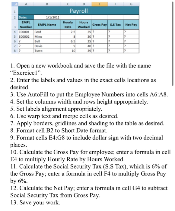  G Payroll Net Pay 1 2 Date: 1/1/2011 EMPL EMPL Name