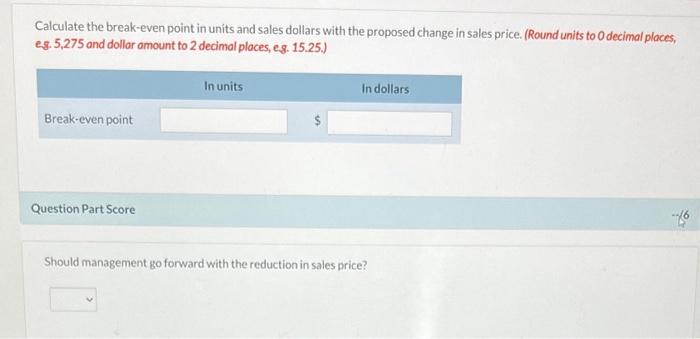 Manufacturing Ltd, has provided you with the following CVP income statement: Management