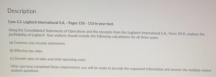  Description Case 3.3. Logitech International S.A. - Pages 150 - 153