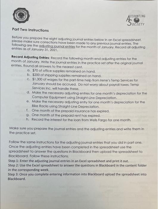 accounting practice set. could i get help with part 2 and 3