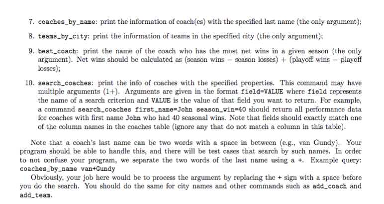 to build a small in-memory database that stores data related to NBA