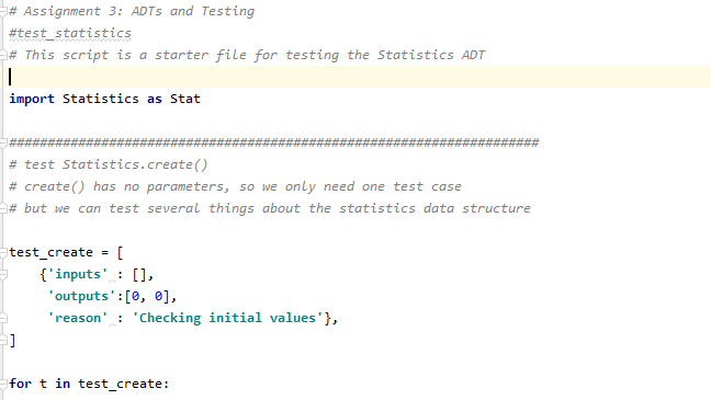 ADT. This test script currently only implements a few basic tests. In
