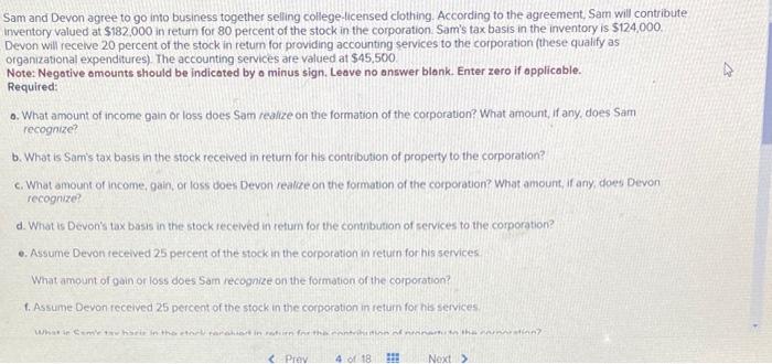  Sam and Devon agree to go into business together selling college-licensed