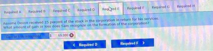 return for his services: What amount of gain or loss does Sam