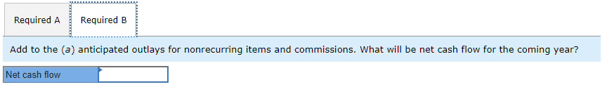 cash flow for the coming year for Autumn Seasons, a 200-unit suburban