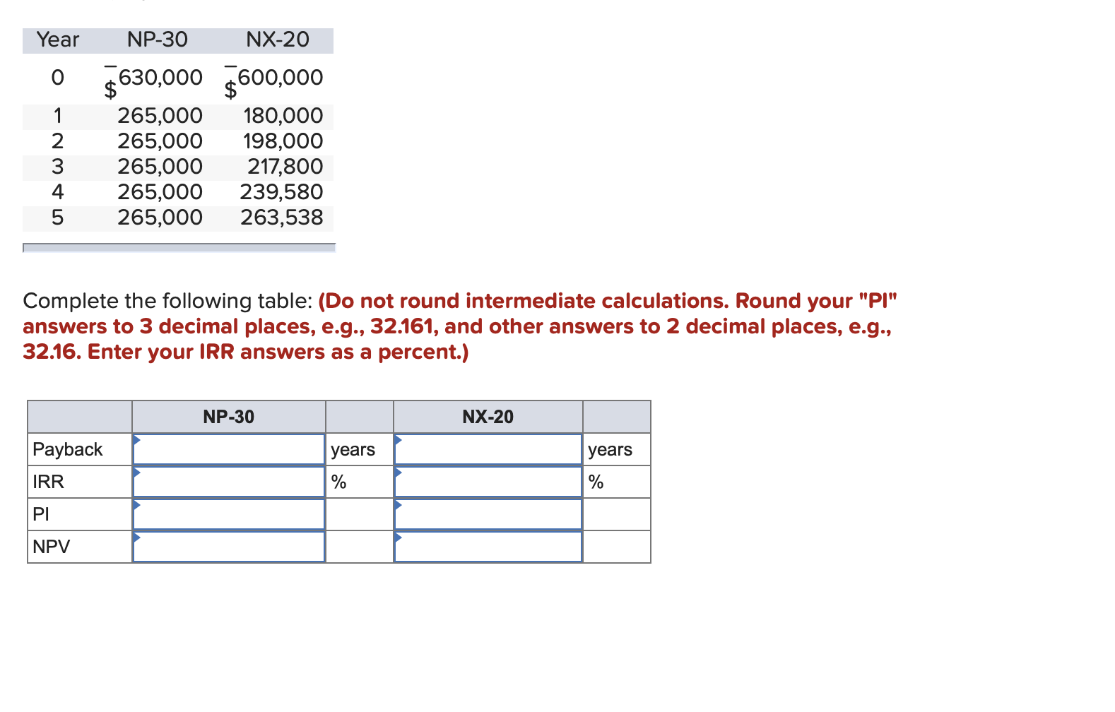  Consider two mutually exclusive new product launch projects that Nagano Golf