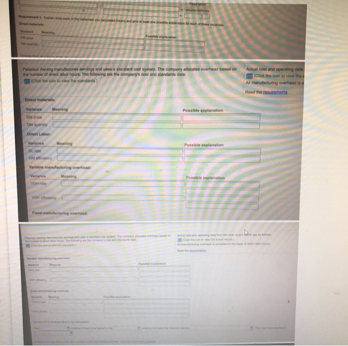 and uses a standard cost system. The company allocates overhead based on