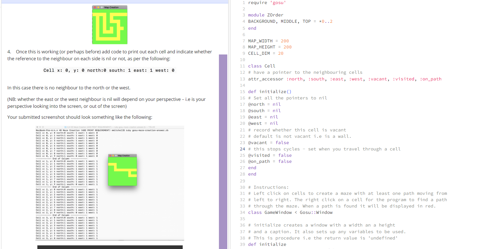  You must complete the code so that it works as follows: