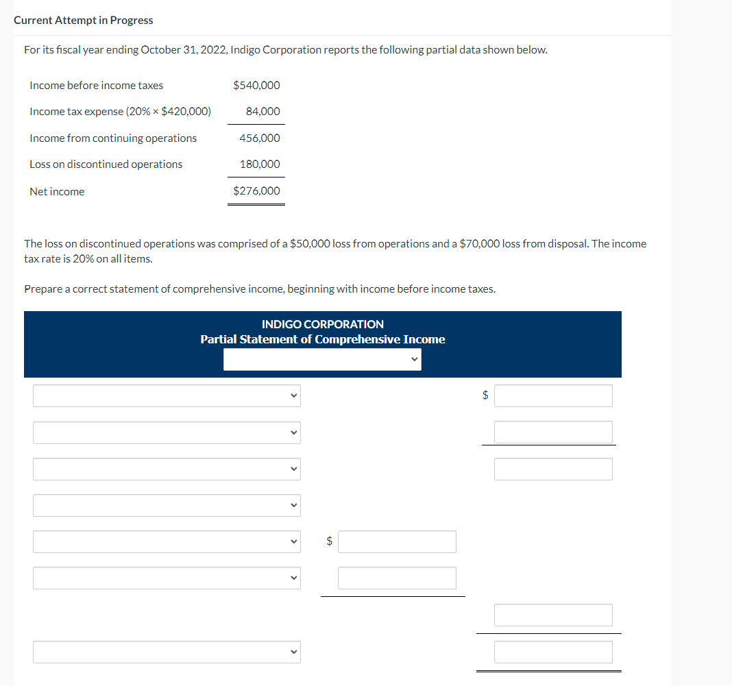  Current Attempt in Progress For its fiscal year ending October 31,