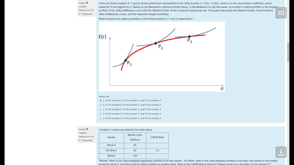 can do question 9 Question 12 Complete Marked out of 1.00 risk