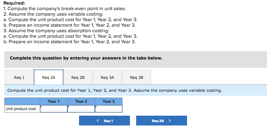 following information pertains to each of the company's first three years of