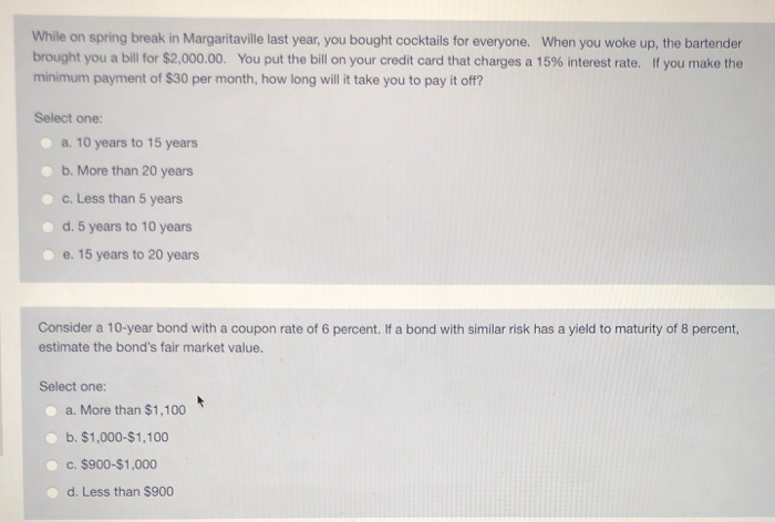  please only answer second and last question While on spring break