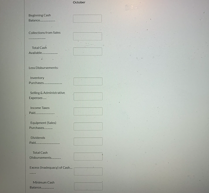 pts On September 30, the Parker Corporation had a balance of $50,500