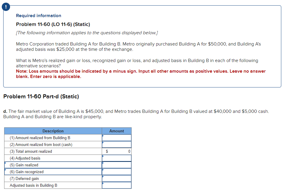B. Metro originally purchased Building A for $50,000, and Building A's adjusted