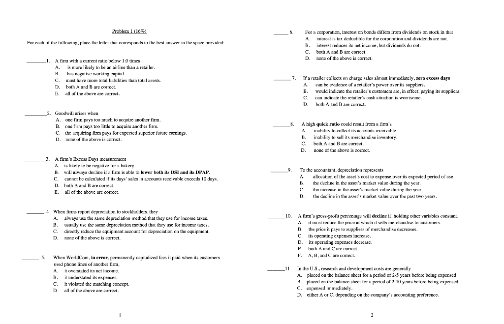  Please try to explain Problem 16% 6. For cach of the