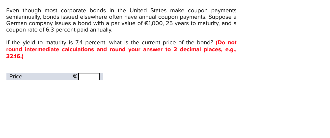 bond is 4.6 percent. Assume semiannual compounding periods. What is the price