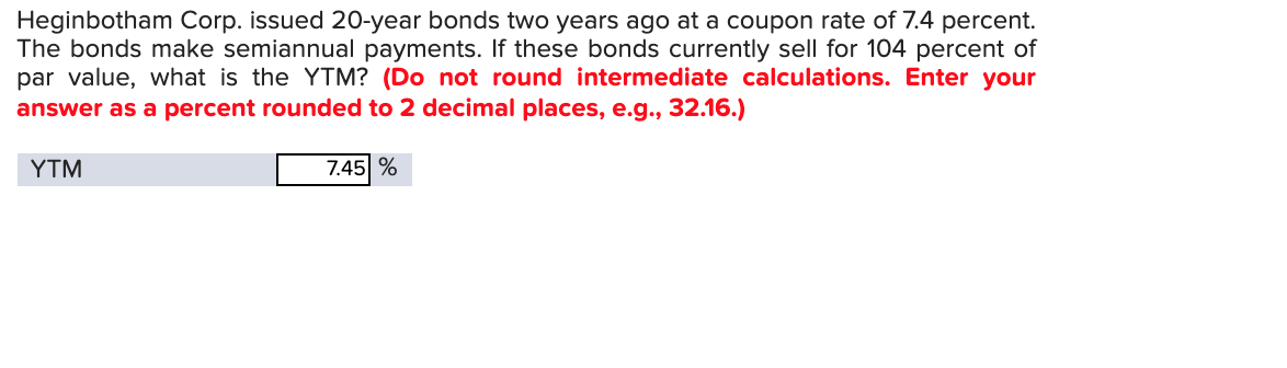 of the bond? (Do not round intermediate calculations and round your answer