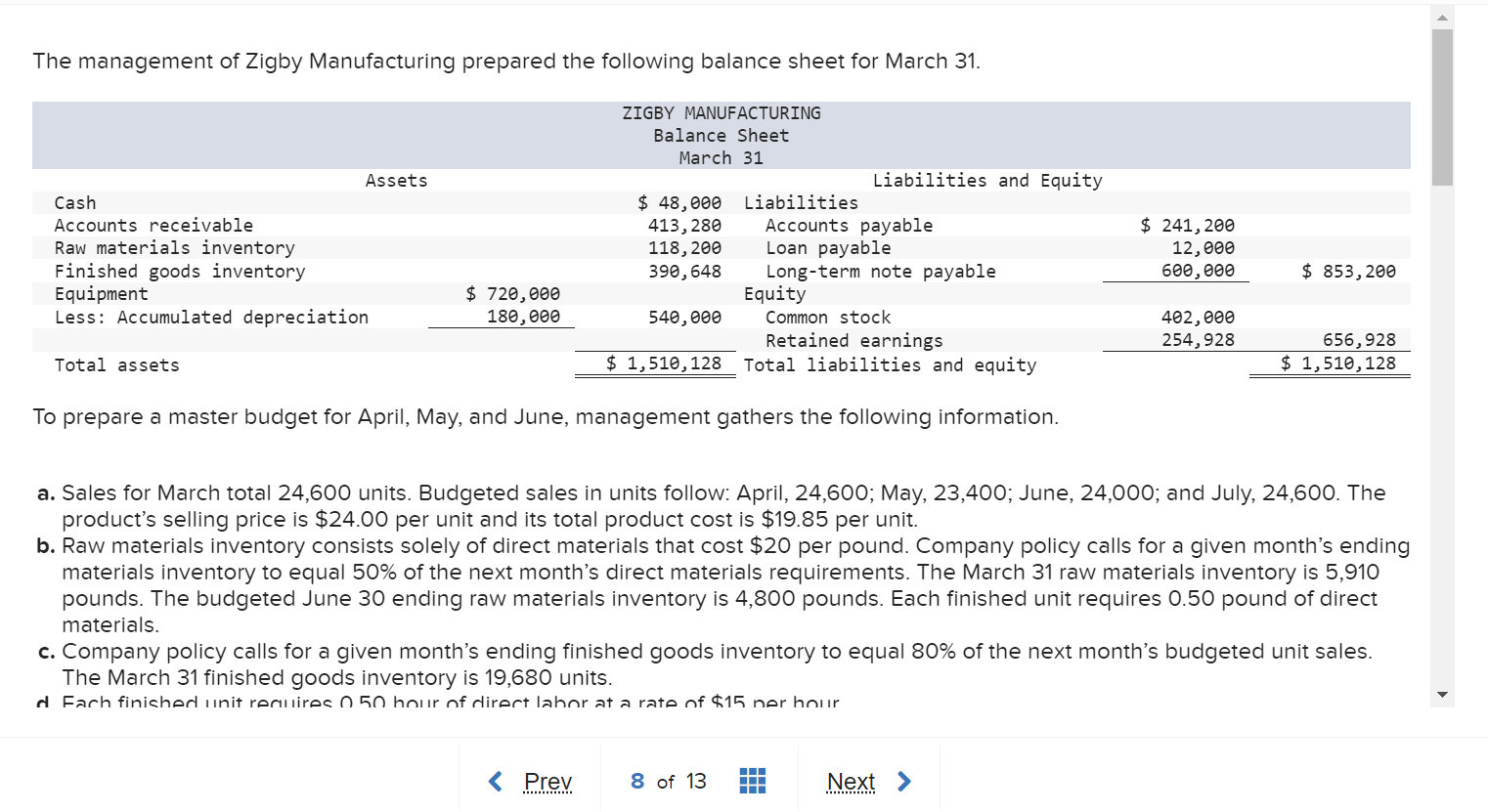 Please complete all parts and make a clear chart and write answers