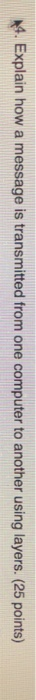  . Explain how a message is transmitted from one computer to