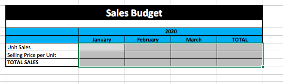 per Unit, Sales Budget, Schedule of Expected Cash Collections, Production Budget, Raw