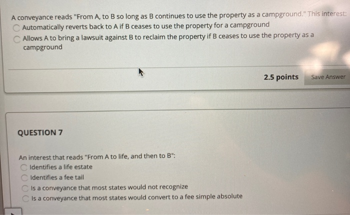 please help A conveyance reads "From A to B so long as