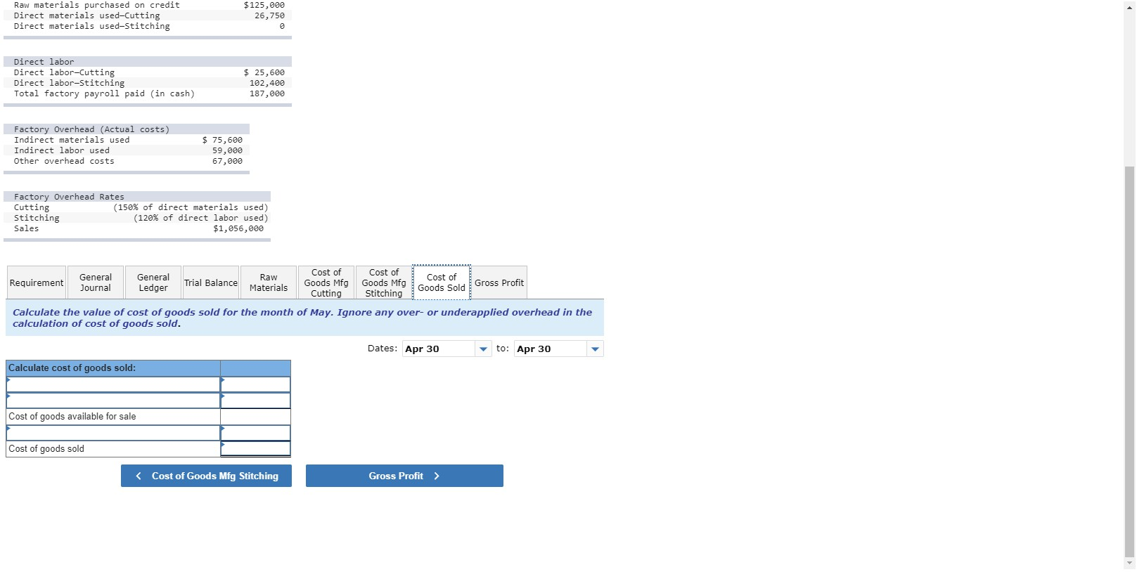 Work in process inventory-Cutting Work in process inventory-Stitching Finished goods inventory 243,500