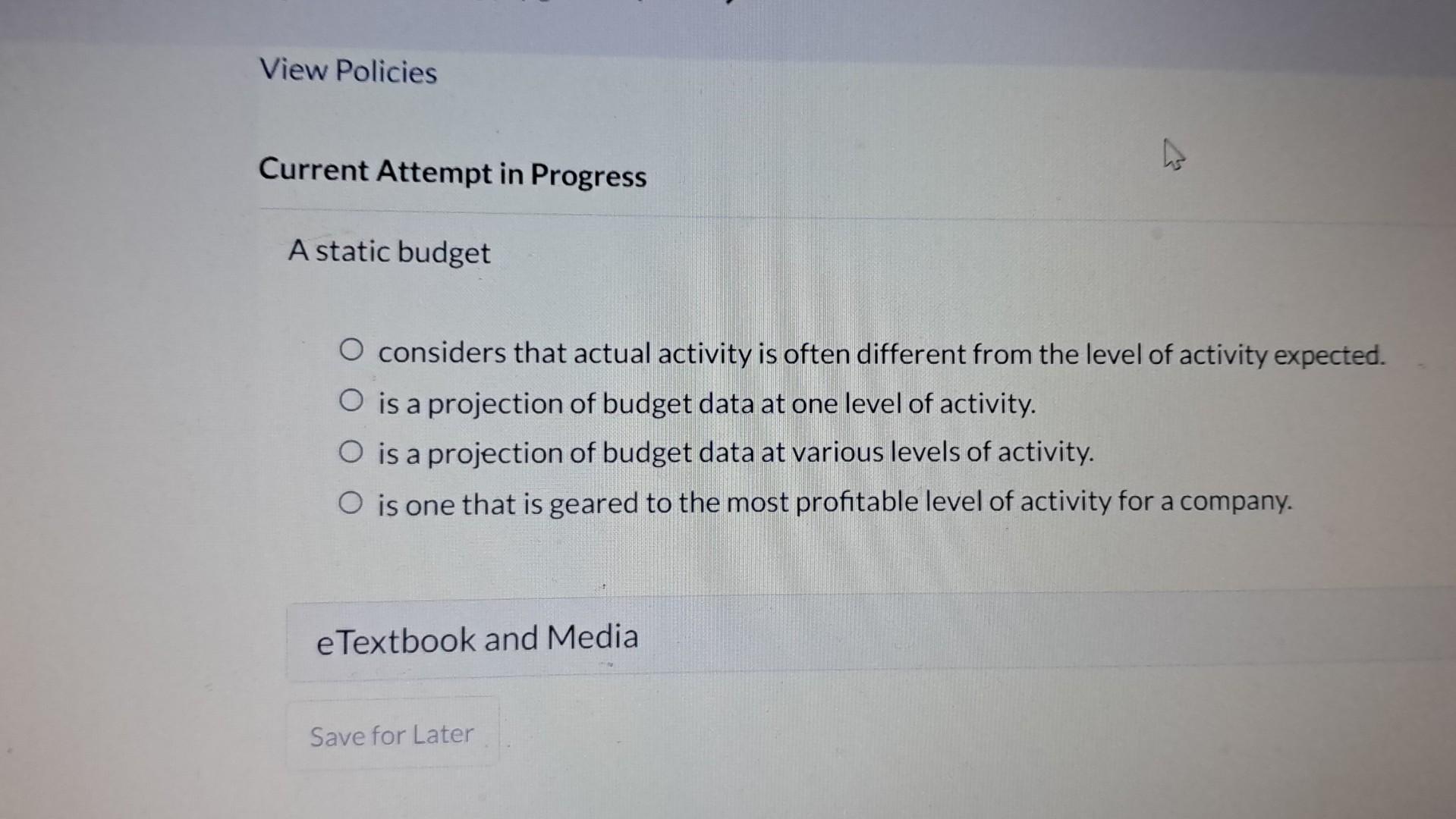 considers that actual activity is often different from the level of