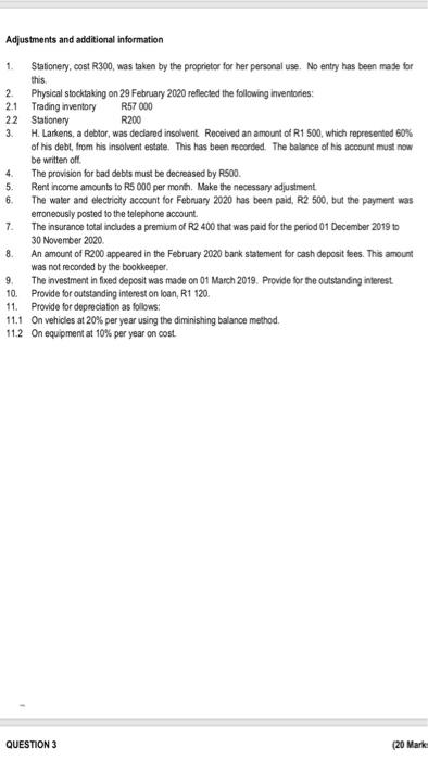 of Leo Traders te the year ended 29 February 2020 INFORMATION The