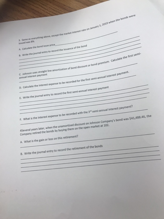 Chapter 10 Review 1. Johnson Company issued 7 year bonds dated January