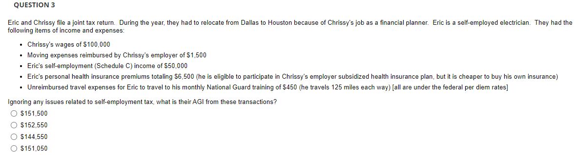  Eric and Chrissy file a joint tax return. During the year,