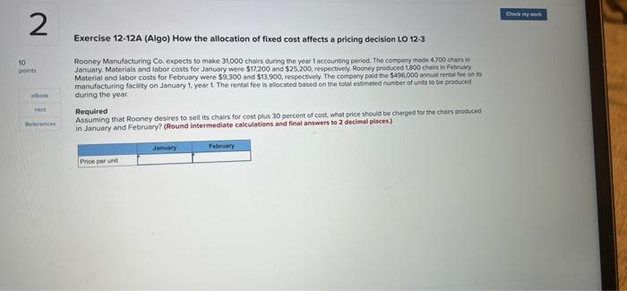 12-10A (Algo) Allocating to solve a timing problem LO 12-3 10 points