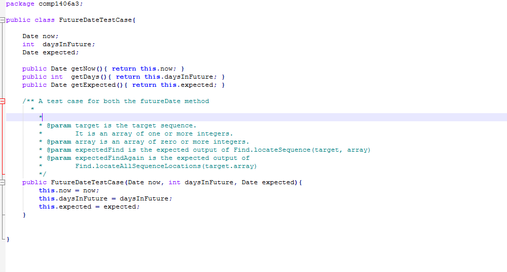 futureDate) method public static FutureDateTestCase makeTestCases O...h Each test case consists of