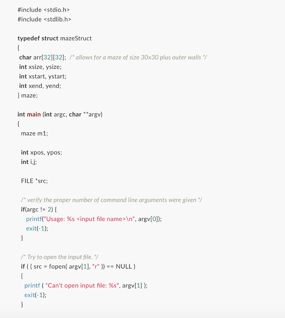 the size of the 2-D maze (the number of rows given by