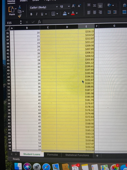 excel on my Mac for the interest and balance reduction of this