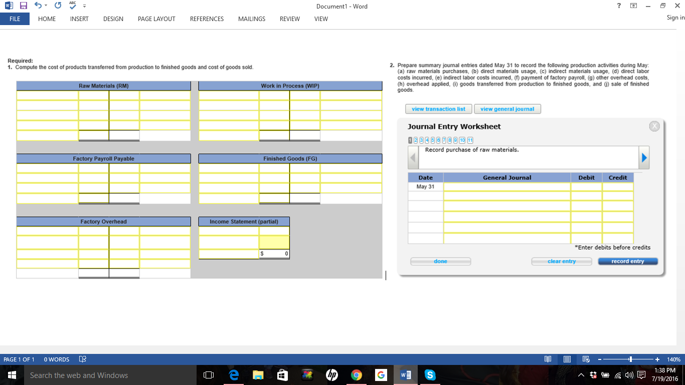 CHAPTER 16. PLEASE ANSWER 1 & 2. ******PLEASE READ THESE DIRECTIONS******THERE ARE