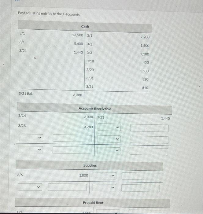 truck for $7.200 cash. Paid $1,500 cash to cover rent from March
