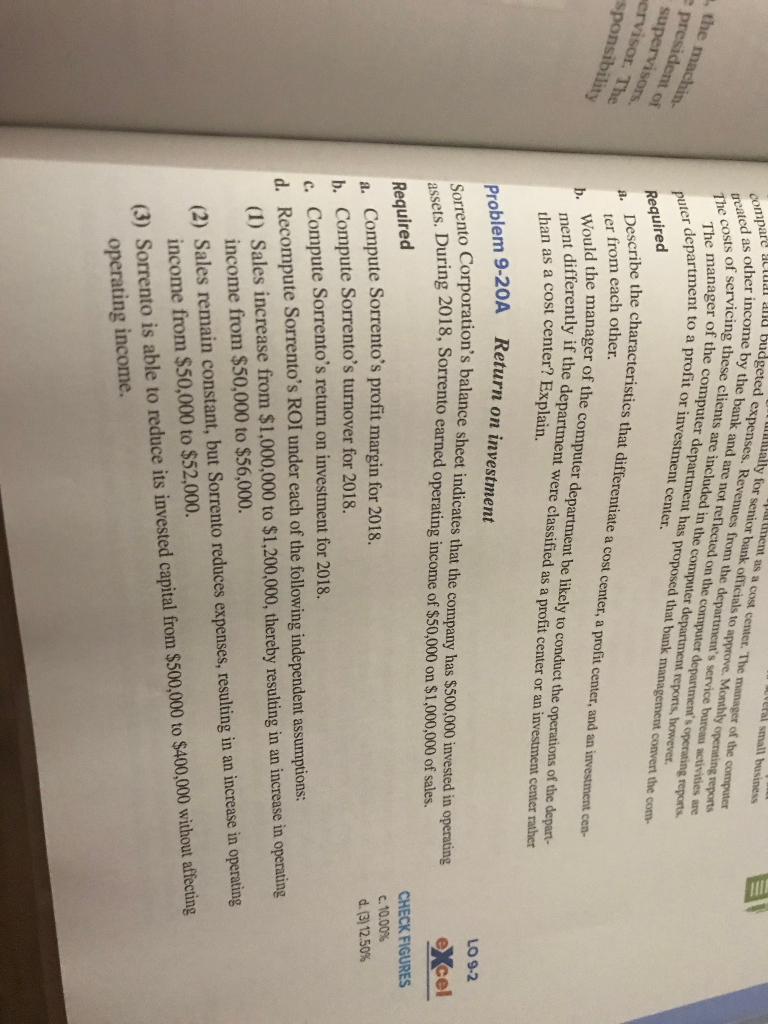 Problem 9-20 Can this problem be done step by step lially for