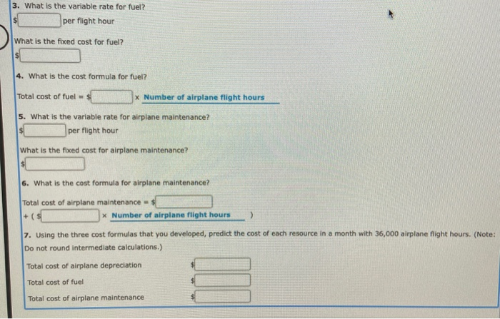 What is the feed cost for airplane depreciation 2. What is the