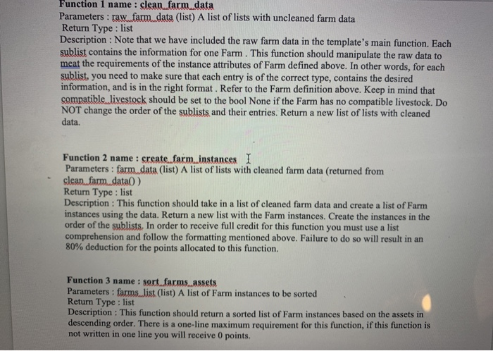 functions descriptions are given what info are you missing? please my questions