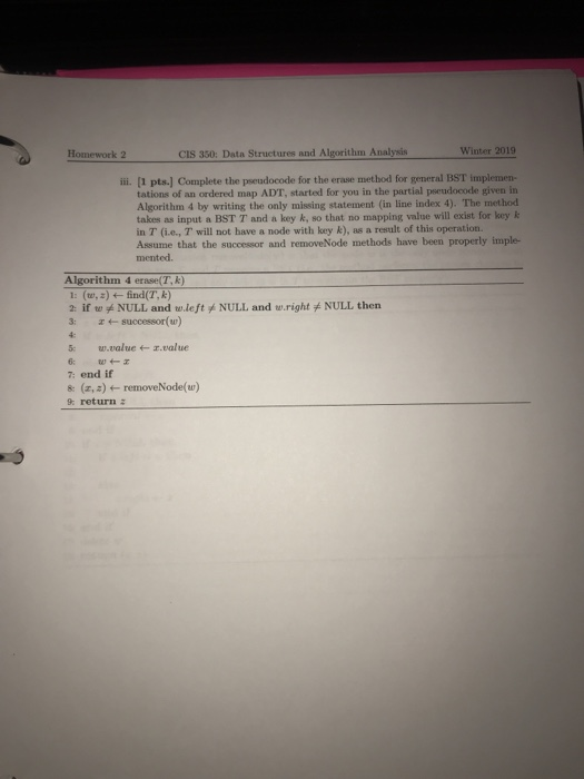 2. [14 pts.] In this problem, you will consider peeudocode for algorithms