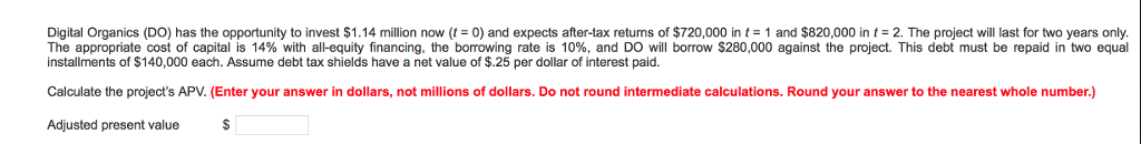 Need help finding the APV Digital Organics (DO) has the opportunity to