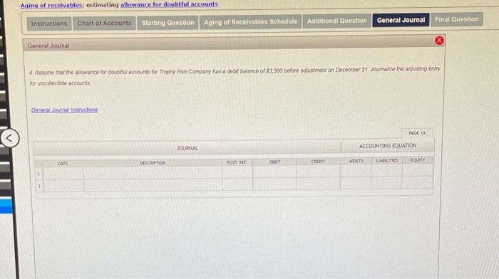 ape categocr, as lotous: Maing of reccivalies; estimating allowance for doubtiri accounts