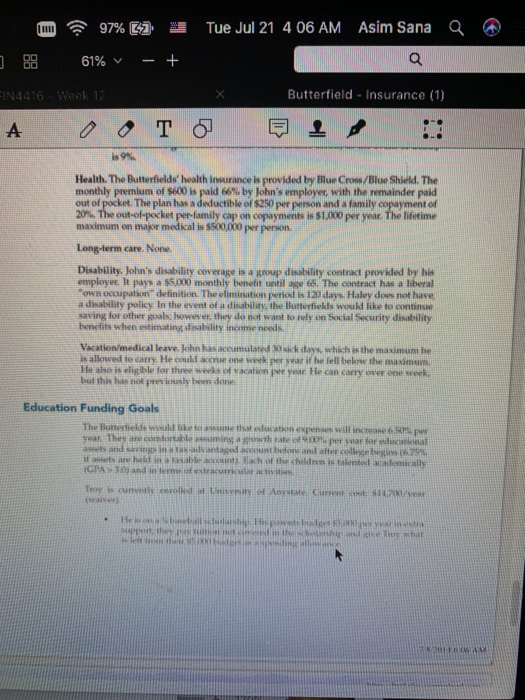 allowed the Butterfields to concentrate their college saving goals on Naomi, the