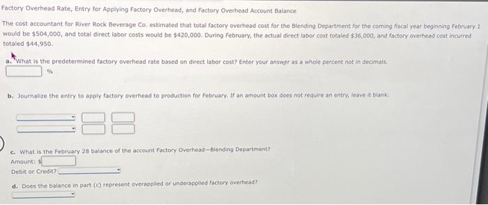  Factory Overhead Rate, Entry for Applying Foctory Overhead, and Factory Overhead