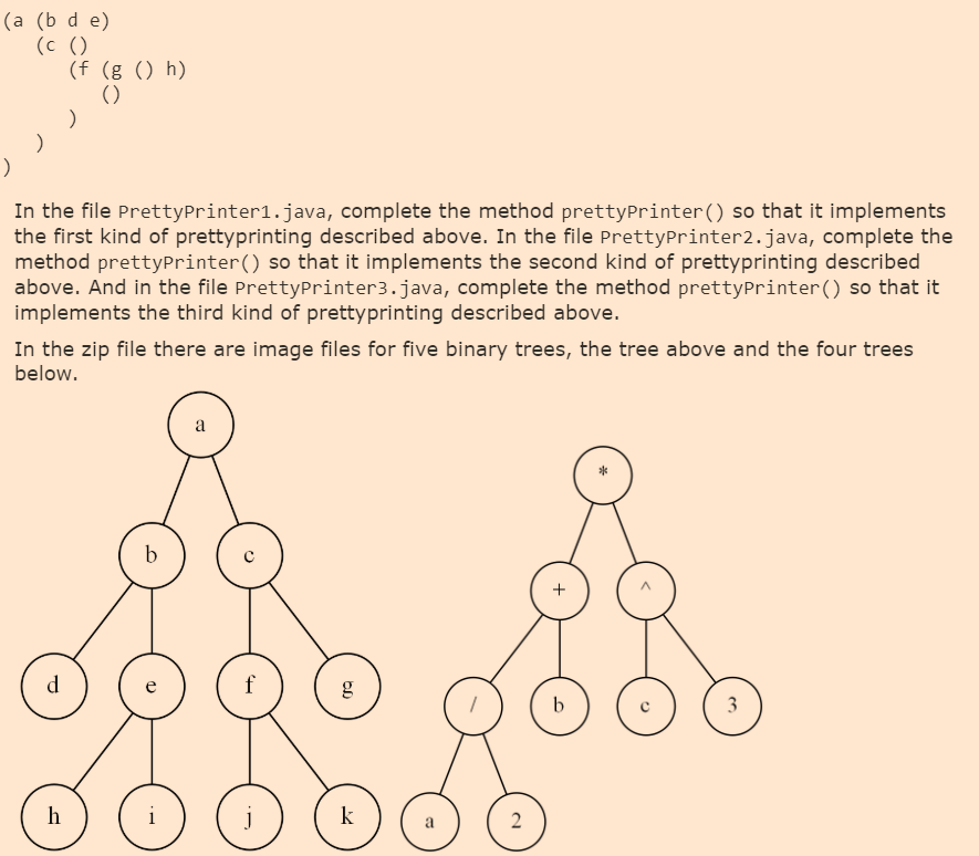 In addition, the zip file includes three files, BTree.java, Traverse.java, and PrettyPrintero.java,