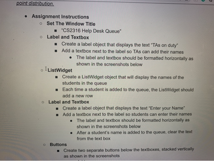 the students waiting for help! In this assignment you will create a