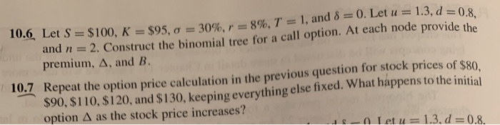  = 30%, r = 8%, T = 1, and 8 =