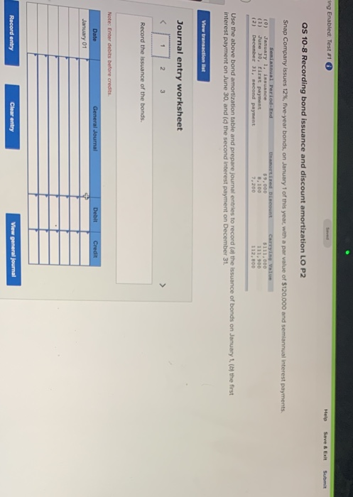  ing Enabled: Test #1 Help Save & Exit Submit Submit OS